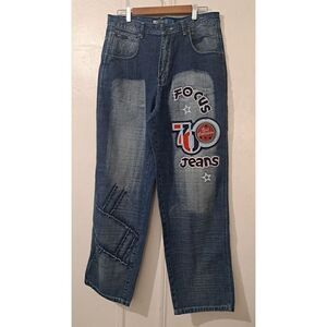 Focus vintage Mens Size 34×32 Baggy Grunge Y2k Look Jeans Denim Blue